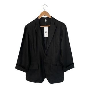 I Deal Sanxun Linen Black Blazer Size M